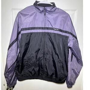 Vintage Reebok womens jacket 2 tone 90s Windbreaker Track Rain Coat size Medium